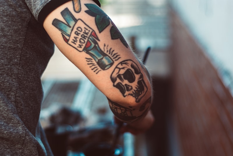 Bold sleeve-style semi-permanent tattoo